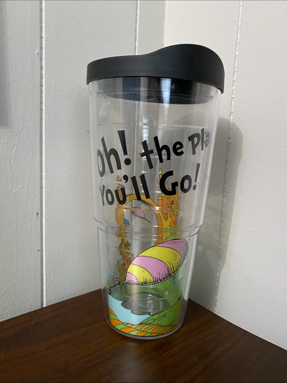 Dr. Seuss 'Oh! The Place You'll Go!' Clear Travel Tumbler with Black Lid